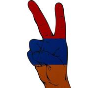 U24 Écusson Peace Finger Arménie thermocollant 13 x 6 cm