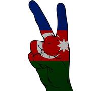 U24 Écusson Peace Finger Azerbaïdjan thermocollant 13 x 6 cm