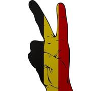 U24 Écusson Peace Finger Belgique thermocollant 13 x 6 cm