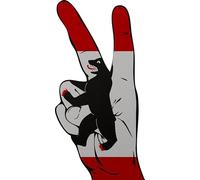 U24 Écusson Peace Finger Berlin thermocollant 13 x 6 cm