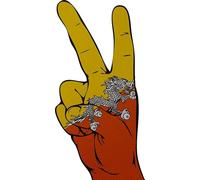 U24 Écusson Peace Finger Bhoutan thermocollant 13 x 6 cm