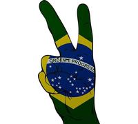 U24 Écusson Peace Finger Brésil thermocollant 13 x 6 cm
