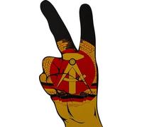 U24 Écusson Peace Finger DDR thermocollant 13 x 6 cm