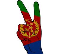 U24 Écusson Peace Finger Érythrée thermocollant 13 x 6 cm