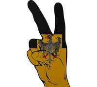 U24 Écusson thermocollant Peace Finger Aix-la-Chapelle 13 x 6 cm