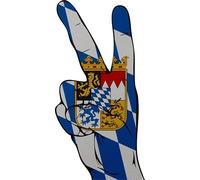 U24 Écusson thermocollant Peace Finger Bayern 13 x 6 cm