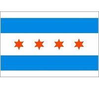 U24 Set Chicago Drapeau 12 x 8 cm Sticker Autocollant pour voiture