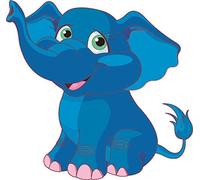 U24 Set éléphant bleu autocollant pour voiture Stickers contours découpés