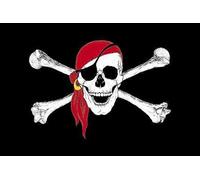U24 Set Pirate avec foulard de Drapeau 8 x 5 cm Rouge Sticker Autocollant pour voiture