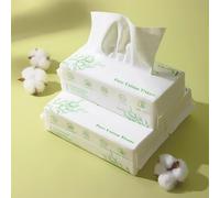 U2Pick Lot de 3 serviettes jetables en pur coton doux - Utilisation sèche et humide - Lingettes pour le visage - Serviette démaquillante pour peau sensible ou bébé - Non parfumées
