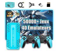 U36 Console de Jeux Retro avec Double poignée Rechargeable,50000 Jeux 40+ émulateurs Console retrogaming,Retro Game Stick 4K HD,S905X4,Plug and Play Consoles Retro pour TV (Cyan-128Go)