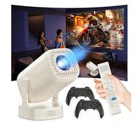 U5 KTV Vidéoprojecteur avec WiFi 6 et Bluetooth, 200 ANSI 720P, Haut-Parleur 4Ω 3W, Émulateurs Compatibles, Correction Trapézoïdale, Rotation 180° Projecteur pour Home Cinéma, Karaoké, Jeux (U5)