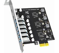 U6A2C Carte d'extension PCIe USB 3.0 5Gbps à 8 Ports (2 Type-C+ 6 x Type-A) pour Plateformes Intel,AMD et Arm,Compatible avec Windows et Linux (ne supporte Pas Mac OS)