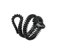 U7 62mm Bague Homme Noir en Acier Inoxydable - Bague Anti Stress Hemme - Bague en os de Serpent Python