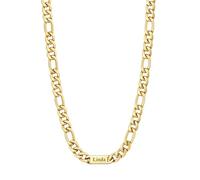 U7 7mm chaîne homme Personnalisé Prénom Doré acier inoxydable chaîne figaro 1 en 3 Doré taille chaine court