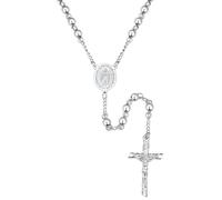 U7 Avec Boîte Rosaire Chapelet Marie avec Médaille Miraculeuse et Croix Jésus,Cadeau Première Communion, Baptême, Confirmation