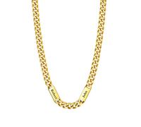 U7 Chain Maille 7mm pour Couple Doré Collier 2 Prénoms à Graver Bijou Hip Hop Garçon Rapper Style 50cm