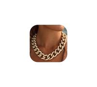 U7 Chaine Collier Femme 23MM Homme Grande Maille Chaine Hip Hop Plaqué or