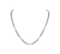 U7 Chaîne Collier Femme Homme 5 Prénoms Personnalisable en Acier Pendentif Personnalisé Prénom pour Famille Maille 5 mm Bijou Tendance Rapper Style 55cm