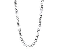 U7 Chaîne Collier Femme Homme 6 Prénoms Personnalisable en Acier Pendentif Personnalisé Prénom pour Famille Maille 5 mm Bijou Tendance Rapper Style 60cm