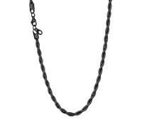 U7 Chaîne Homme Noir Fine 3mm Collier à Maillon Corde 61cm Hiphop Style - Men Boys Chain Necklace