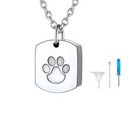 U7 collier commémoratif pour animaux de compagnie cendres colliers en acier inoxydable argent chien étiquette pendentif cendres bijoux pour femmes adolescentes