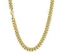 U7 Collier Homme Plaqué Or 61 cm Chaîne Maille Grosse 9 mm Rapper Style Bijou Garçon Chain