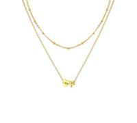 U7 Collier Initiale F Charme Coeur Prénom Personnalisable pour femme Chaîne Pendentif Doré avec Prénom Gravure