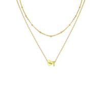 U7 Collier Initiale I Charme Coeur Prénom Personnalisable pour femme Chaîne Pendentif Doré avec Prénom Gravure