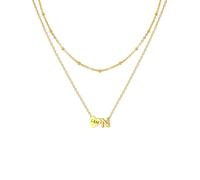 U7 Collier Initiale N Charme Coeur Prénom Personnalisable pour femme Chaîne Pendentif Doré avec Prénom Gravure
