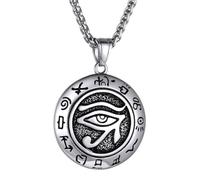 U7 Collier Oeil d'Horus Bijoux Égyptiens Antique Argent