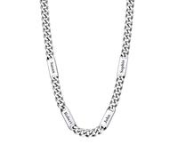 U7 Collier pour Famille 4 Prénom à Personnaliser Acier Inoxydable Chaîne Prénom Enfant Papa Maille en 7 mm Bijou Tendance Street Style 60cm