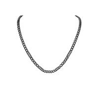 U7 Collier pour Famille 4 Prénom à Personnaliser Noir Acier Inoxydable Chaîne Prénom Enfant Papa Maille en 5 mm Bijou Tendance Street Style 60cm