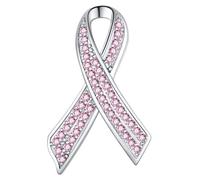 U7 Épingle Femme Broche Octobre Rose Plaqué Or Blanc avec Pierres Pins Accessoire Fantaisie - Ruban Rose Octobre Rose Accessoires