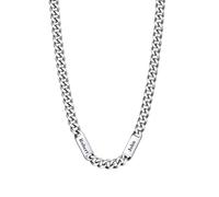U7 Grande Chaine Maille Prénom Personnalisable 7mm pour Couple Collier 2 Prénoms à Graver Bijou Hip Hop Garçon Rapper Style 45cm