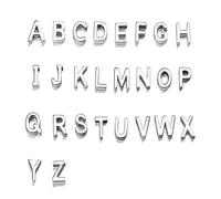 U7 Personnalisé Alliage de Zinc Lettre Breloques pour Collier Ras de Cou Bricolage Argent Collier Personnalisé A à Z Lettre Initiale Haute Brillance Brillant Platine Plaqué Initiales Alphabet
