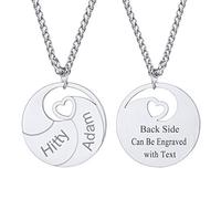 U7 Personnalisé Prénom Chaîne Collier pour femme acier inoxydable Médaille Collier prénom Gravure nom famille enfant