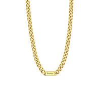 U7 Personnalisé Prénom Chaine pour Homme Doré Acier Inoxydable 46 cm Chain à Maille avec Prénom Gravé 5 mm Bijou Garçon Tendance Hip Hop 50cm