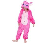 U7 Pyjamas Enfants Cosplay Cartoon Animaux Capuche Combinaison Vacances Garçons Filles Grenouillères Vêtements Nuit Enfants-stitch 10-12 ans