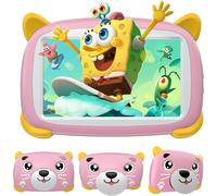 U7 Tablette Enfants 7 Pouces Avec Wifi¿Tablette Android Avec Gms Certified¿4Gb Ram 32Gb Rom/Tf 1Tb Tablette Tactile,Double Caméra Contrôle Parental Tablette Éducative Avec Kid-Proof Étui(Rose)