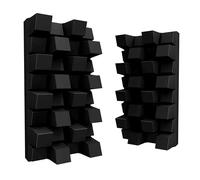 ua acoustics Lot de 2 diffuseurs acoustiques | Diffusion et Absorption du Son 2D | 25 x 50 cm | Panneau d'art Mural | Contrôle du Bruit et réduction de l'écho | [Sirius-Half | Noir]