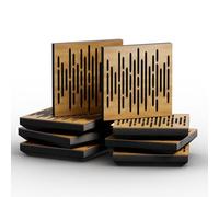 ua acoustics Lot de 8 mini panneaux acoustiques | Panneau mural décoratif absorbant le son | Réduction du bruit | Absorption et diffusion | 25 x 25 x 3 cm | Couleur : [Chêne | WAVE-Mini - 33mm]