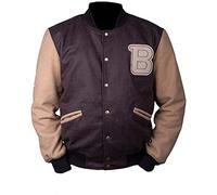 UA-Fashed Hotline Miami Flight Varsity Letterman Blouson bomber en laine marron pour homme, Hotline Miami Veste en laine, M