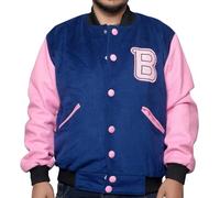 UA-Fashed Hotline Miami Flight Varsity Letterman Blouson bomber en laine marron pour homme, Hotline Miami Veste en laine Bleu et rose, XXS
