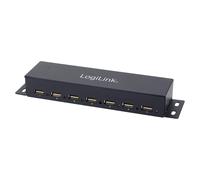 [UA0148] LOGILINK Hub USB 2.0 Fixation murale 7 ports Métalique Noir