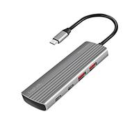 UA0414 Hub USB A femelle x2, USB C femelle x6, USB C mâle gris LOGILINK