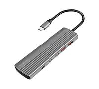 UA0415 Hub USB A femelle x2, USB C femelle x8, USB C mâle gris LOGILINK