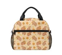 Uacyareni Capybara Sac à déjeuner isotherme pour enfants, filles, garçons, jolie boîte à déjeuner avec poche réutilisable pour les voyages de w nd