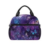 Uacyareni Sac à déjeuner isotherme avec poignées pour enfants, motif papillon pour le camping, la garderie