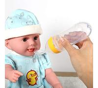 Uadme Biberon Pour Bébé,Biberon En Silicone Pour Bébé De 90 Ml Avec Cuillère,Mangeoire à Presser Pour Aliments Frais,Céréales Chaudes,Pour L'alimentation du Nourrisson(Jaune)